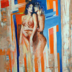 Paar umschlungen – 2005, Öl, 30×40