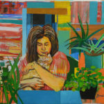 Elisabetzröschelmit Katze2010Öl40x50
